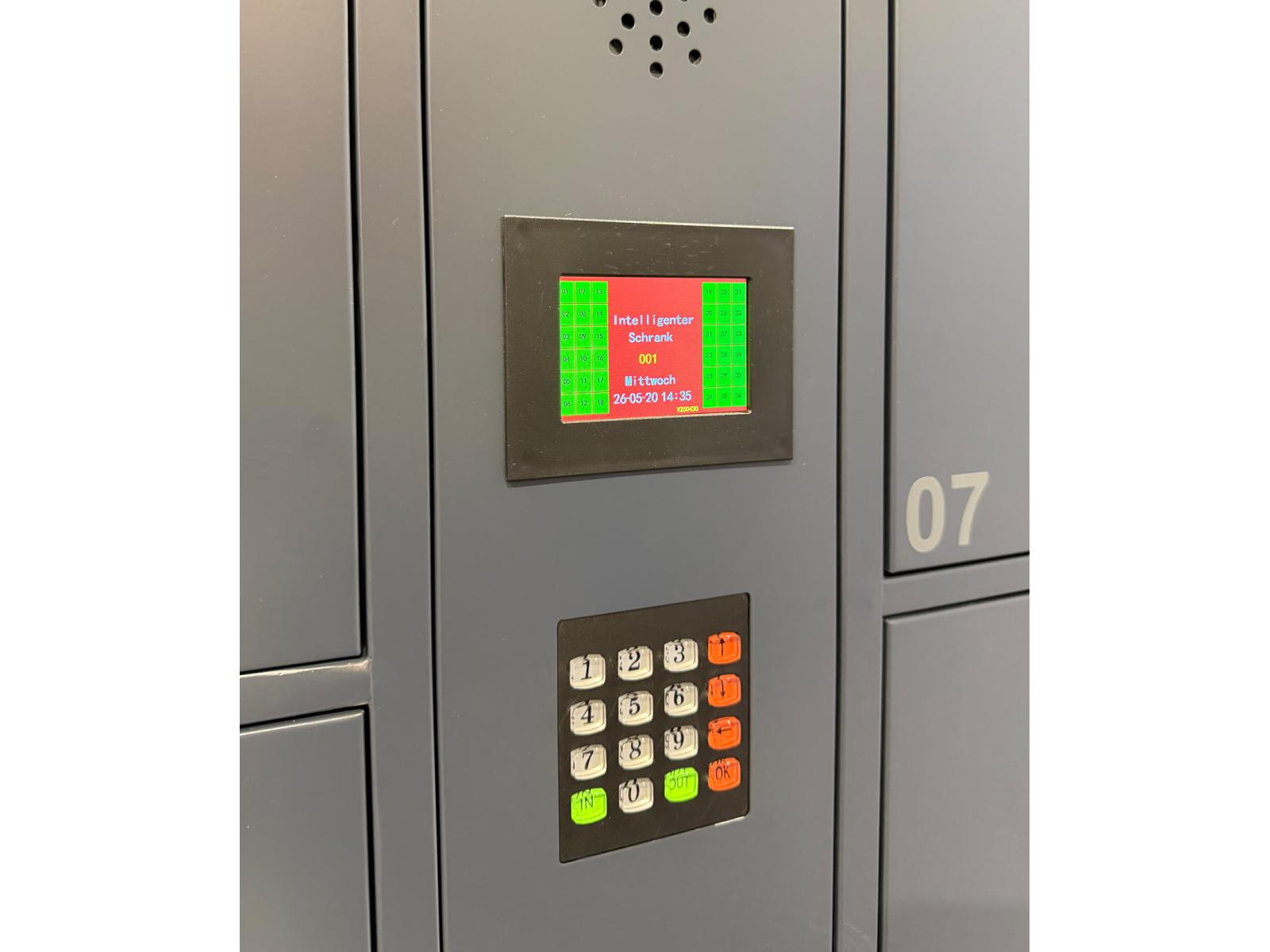 Schließfachschrank Serie Spind ONE - 12 Fächern / 2 Abteile mit Pin-Eingabe