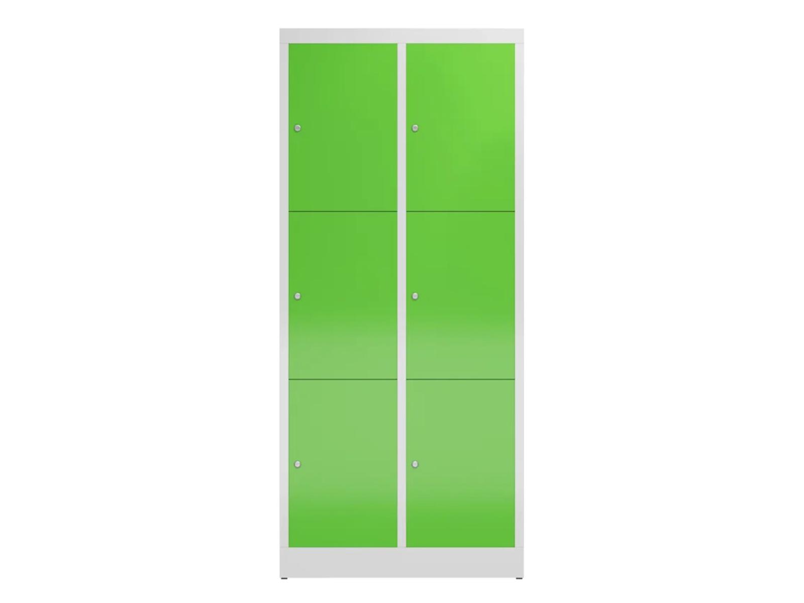 Schließfachschrank für Schulen - 6 Fächer / 2 Abteile 400mm Abteilbreite