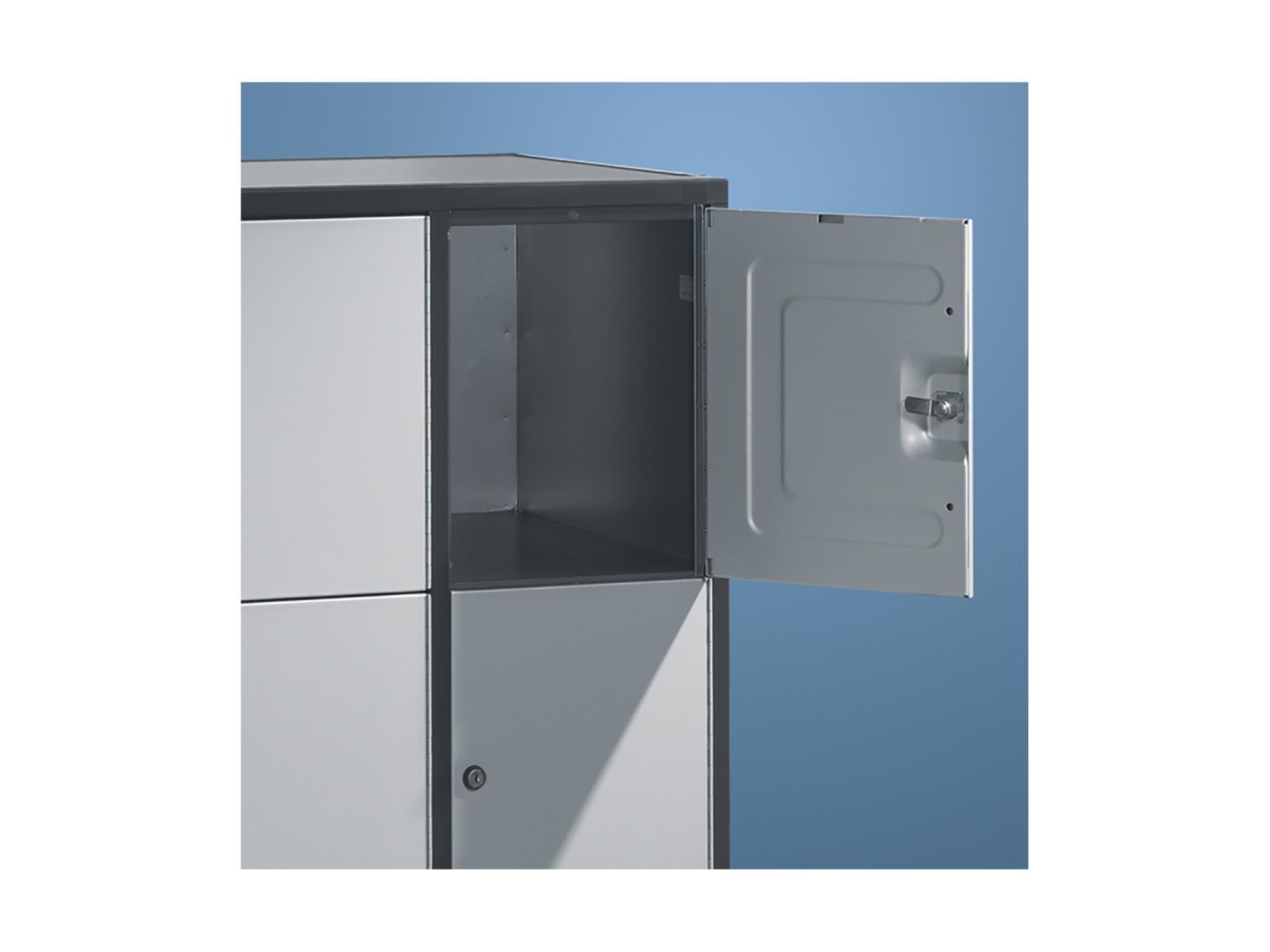 Schließfachschrank Intro mit doppelwandigen Türen 5 Fächer übereinander - 4 Abteile 300mm Abteilbreite