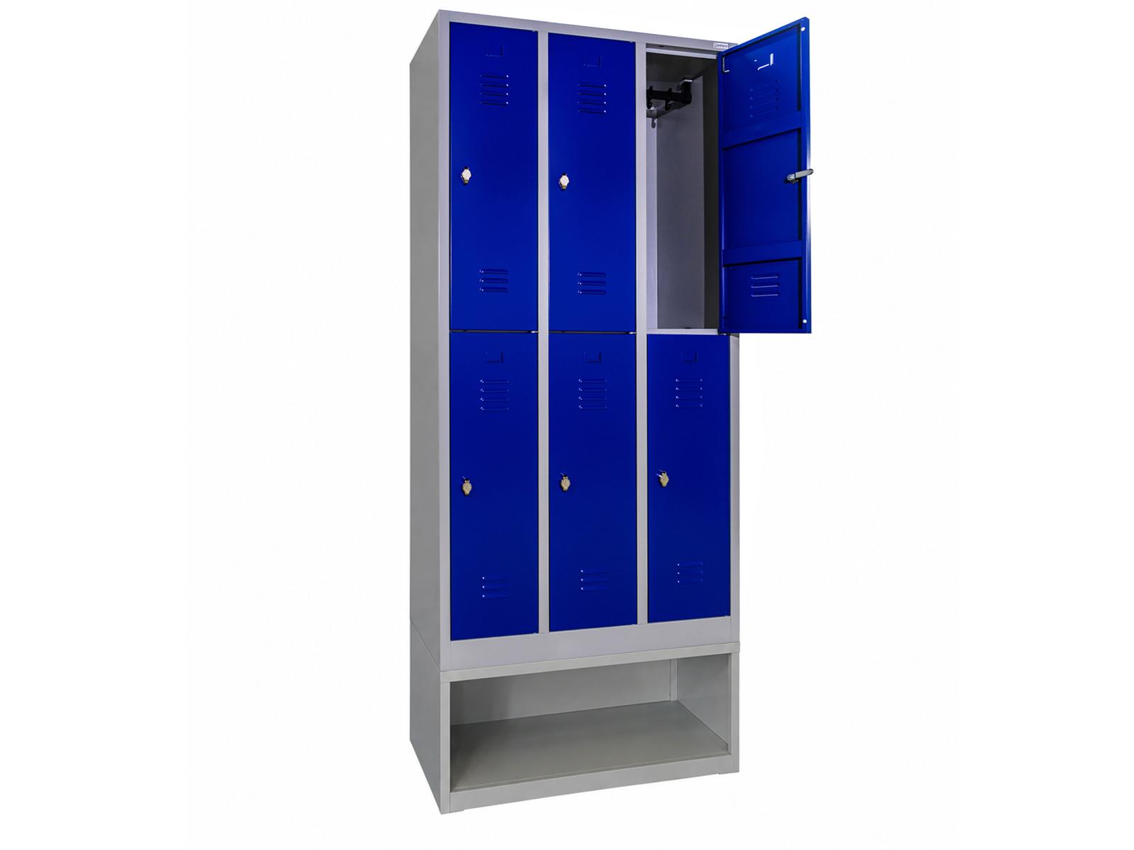 Spind Serie Ideal Spind doppelstöckig mit Schuhbox - 3 Abteile 300mm Abteilbreite