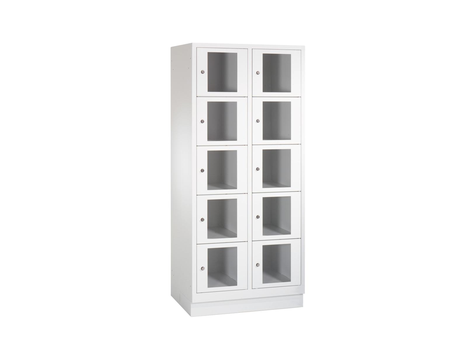 Schließfachschrank S2000 Classic mit Sichtfenster fünf Fächer übereinander - 2 Abteile 400mm Abteilbreite