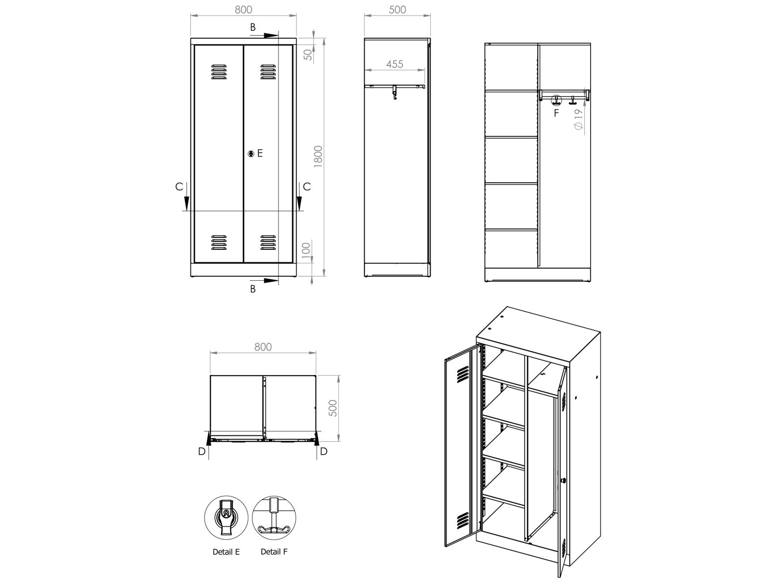 Spindschrank Serie Spindmax® Spind - Wäscheschrank 800mm