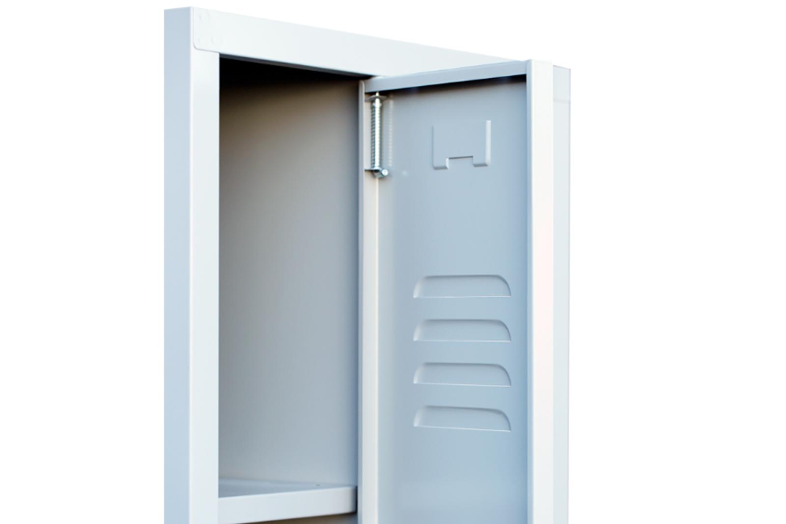 Spindschrank Serie Spindmax® Spind nach Arbeitsstättenrichtlinien mit Sitzbankuntergestell - für 1 Person 2x400mm Abteilbreite