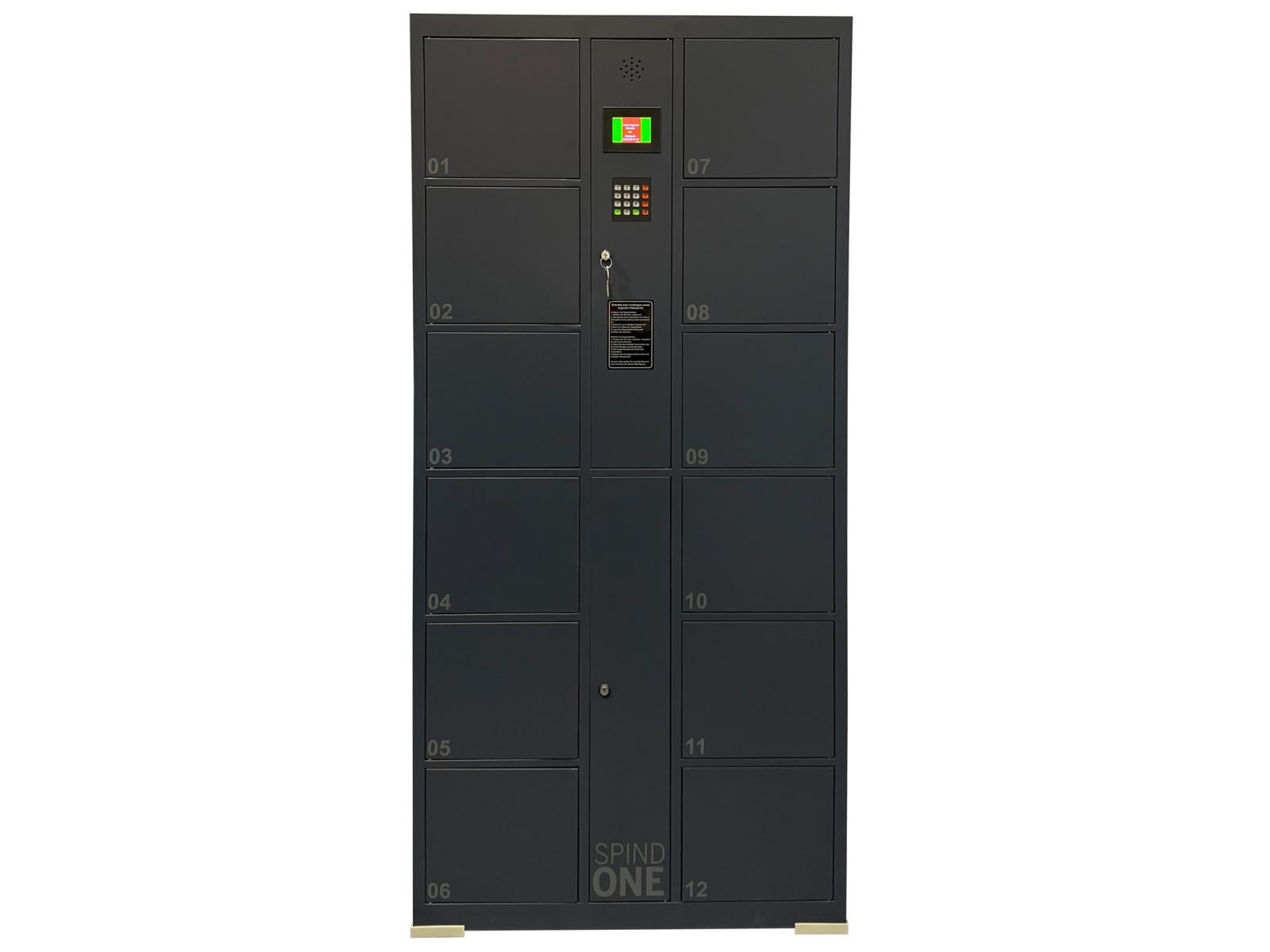 Schließfachschrank Serie Spind ONE - 12 Fächern / 2 Abteile mit Pin-Eingabe