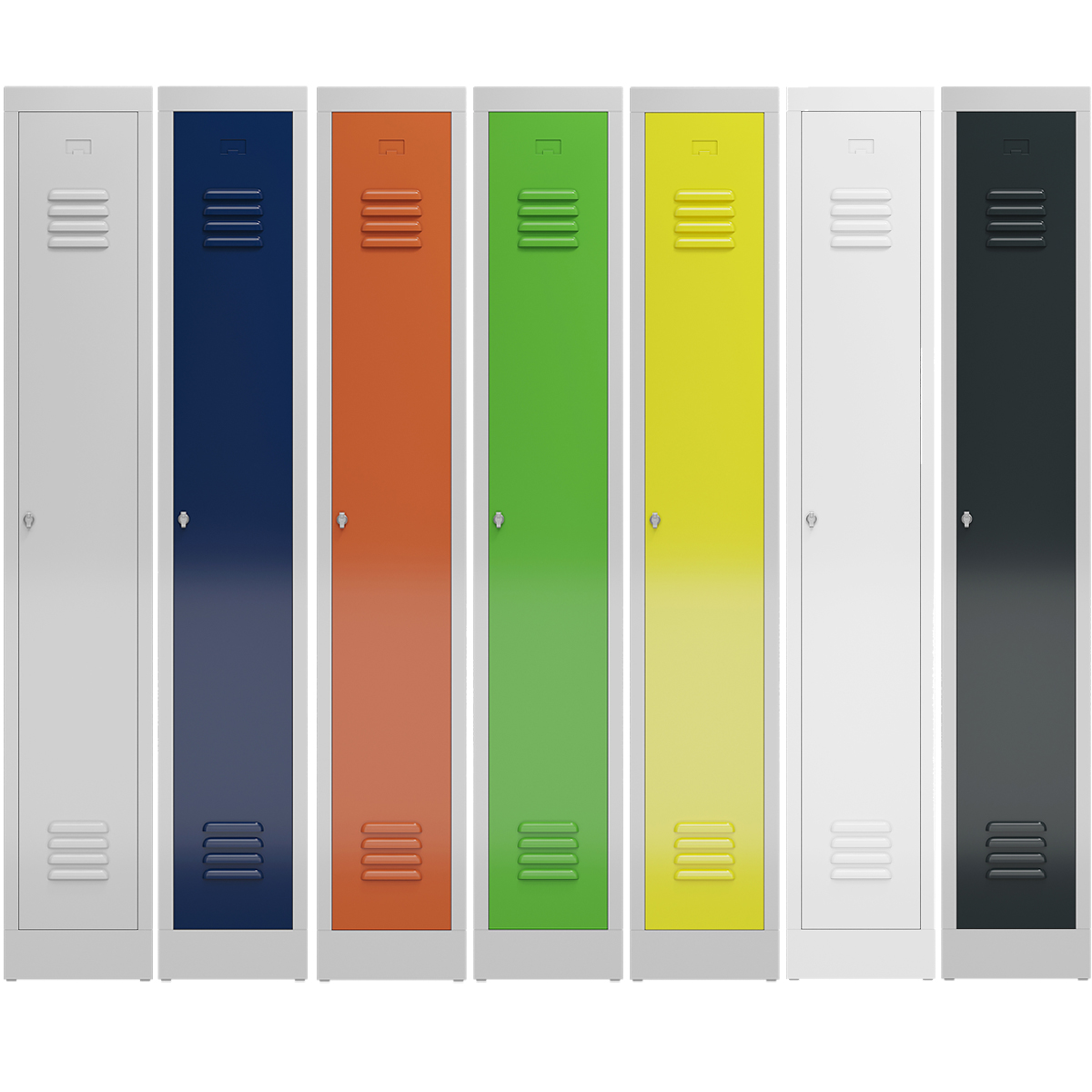 Spindschrank Serie Spindmax® mit Sitzbankuntergestell - 1 Abteil 300mm Abteilbreite