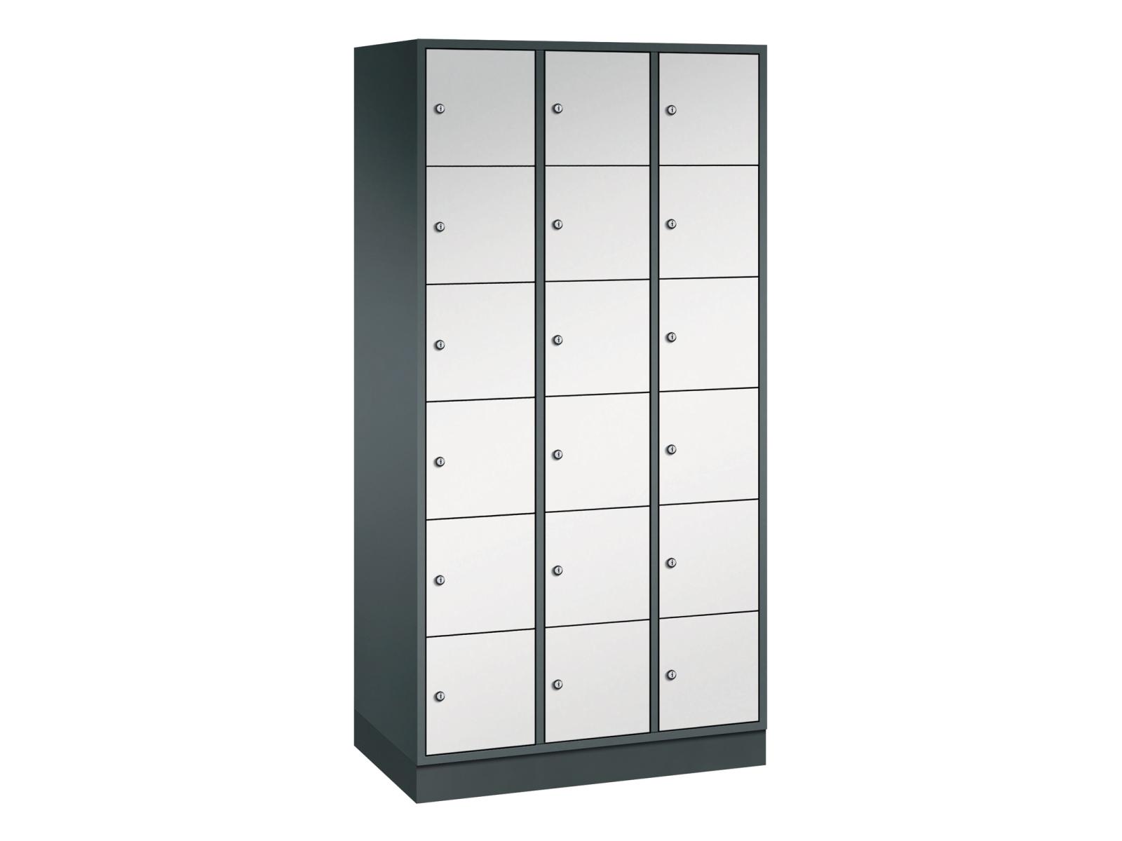 Schließfachschrank Intro mit doppelwandigen Türen 6 Fächer übereinander - 3 Abteile 300mm Abteilbreite