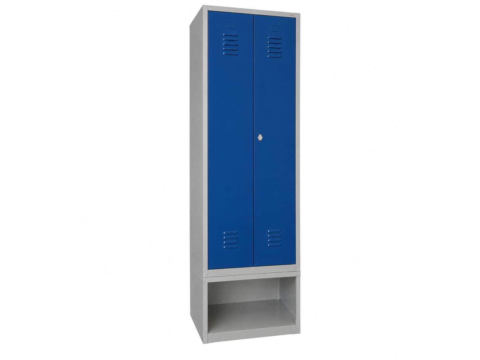 Spind Serie Ideal Spind nach Arbeitsstättenrichtlinien mit Schuhbox - für 1 Person 2x300mm Abteilbreite