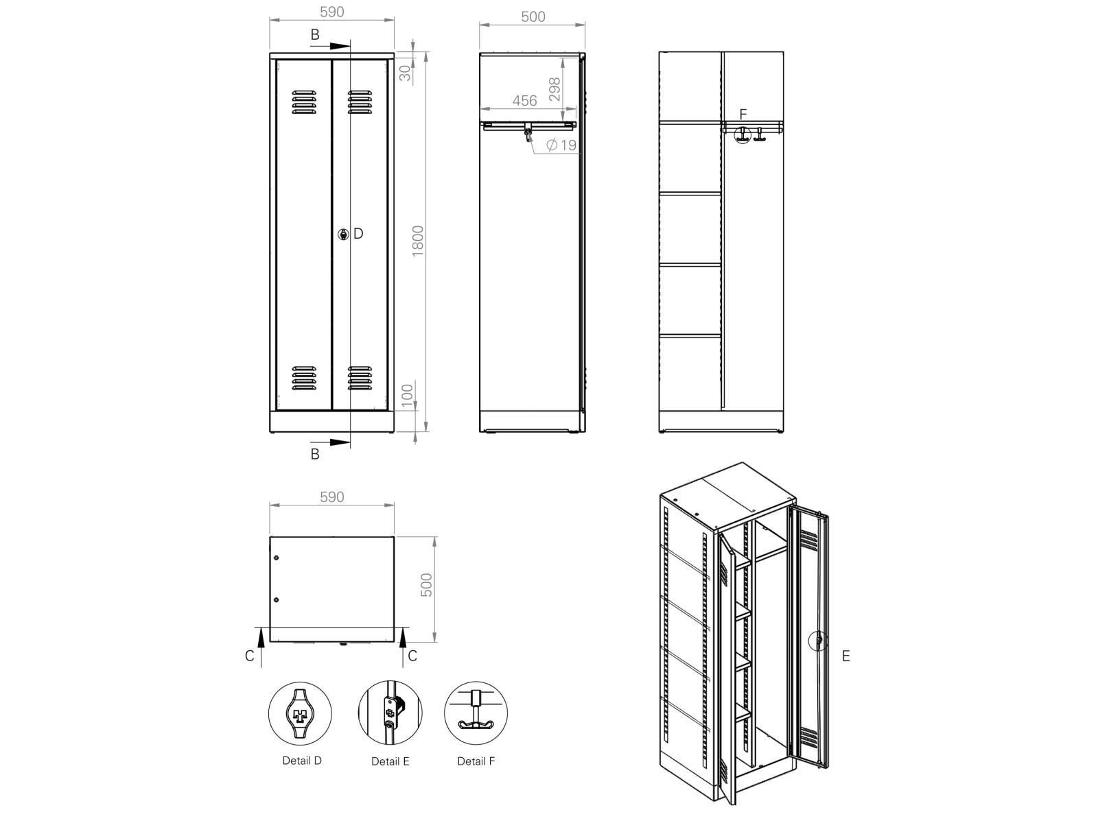 Spindschrank Serie Spindmax® Spind - Wäscheschrank 600mm
