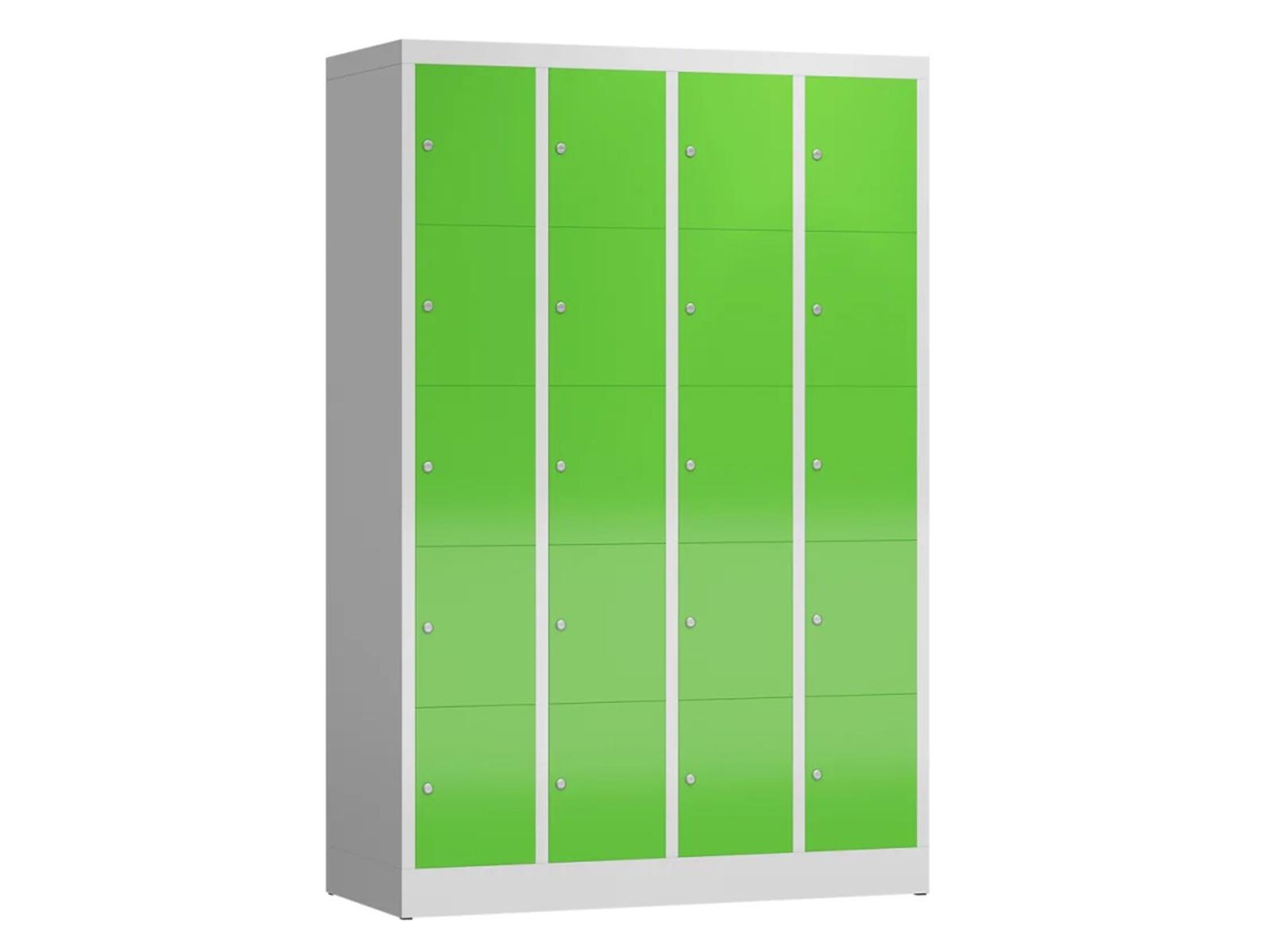 Schließfachschrank für Schulen - 20 Fächer / 4 Abteile 300mm Abteilbreite