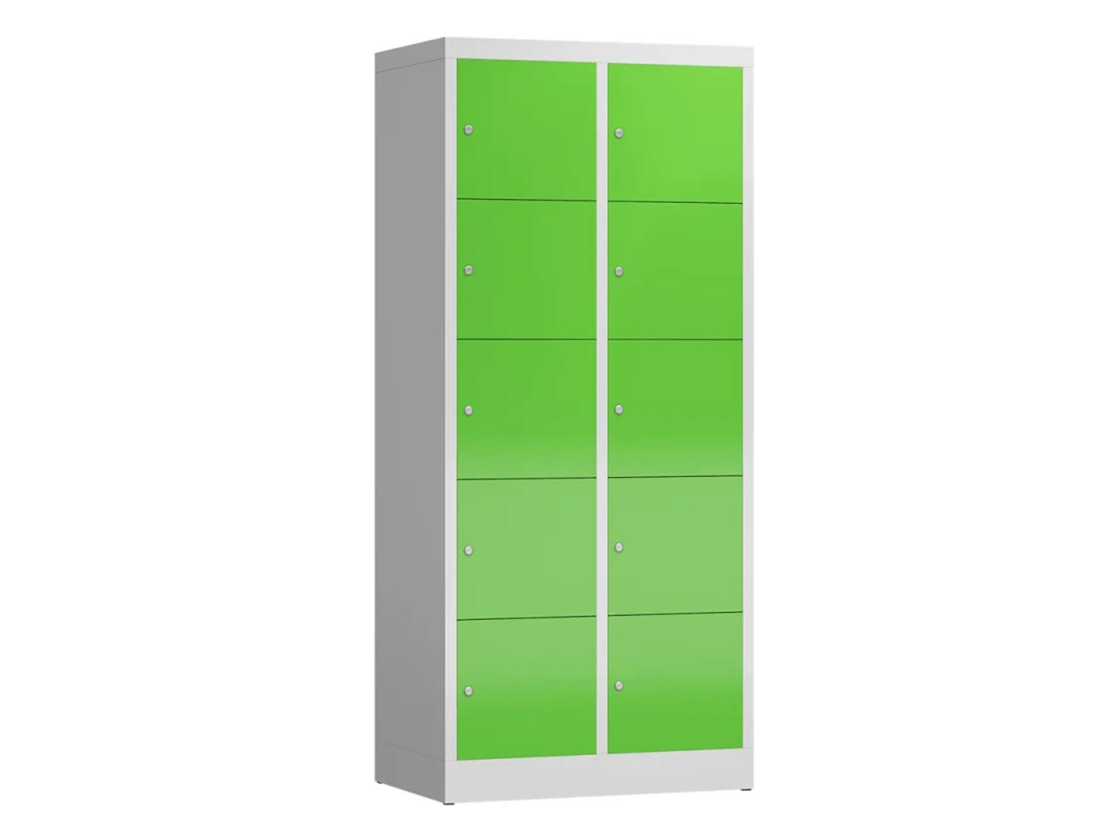 Schließfachschrank für Schulen - 10 Fächer / 2 Abteil 400mm Abteilbreite