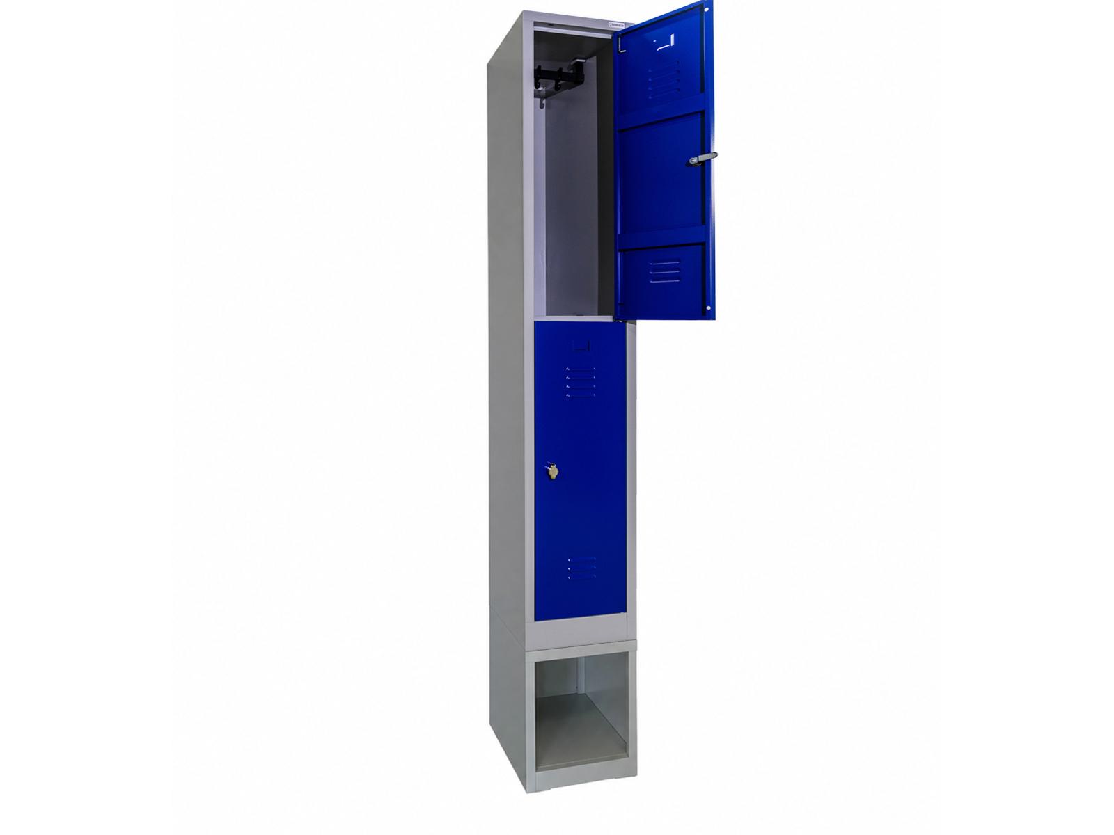 Spind Serie Ideal Spind doppelstöckig mit Schuhbox - 1 Abteil 300mm Abteilbreite