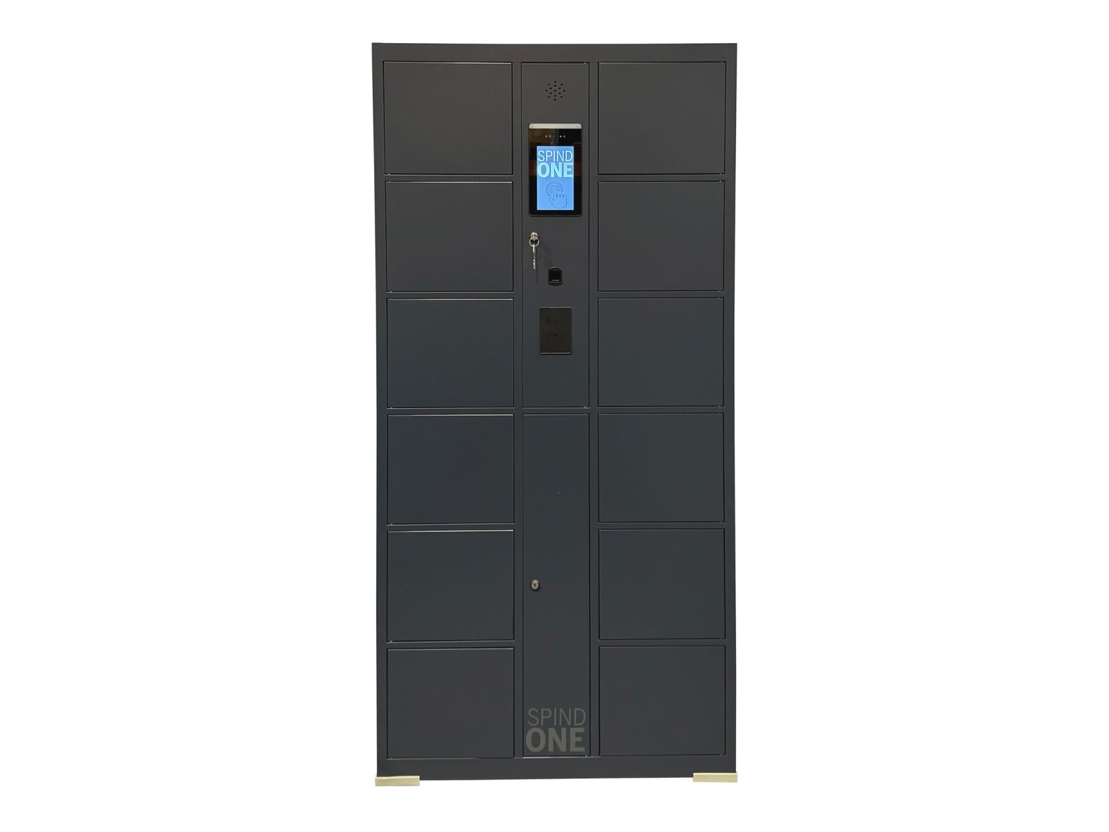 Schließfachschrank Serie Spind ONE - 12 Fächer / 2 Abteile mit 4 integrierten Schließmöglichkeiten