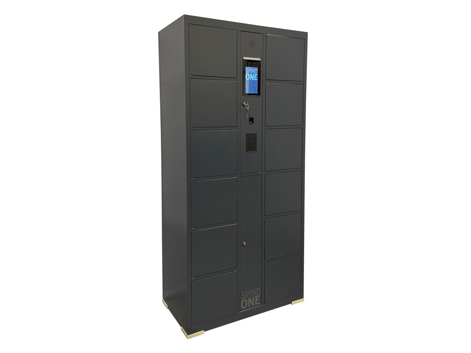 Schließfachschrank Serie Spind ONE - 12 Fächer / 2 Abteile mit 4 integrierten Schließmöglichkeiten