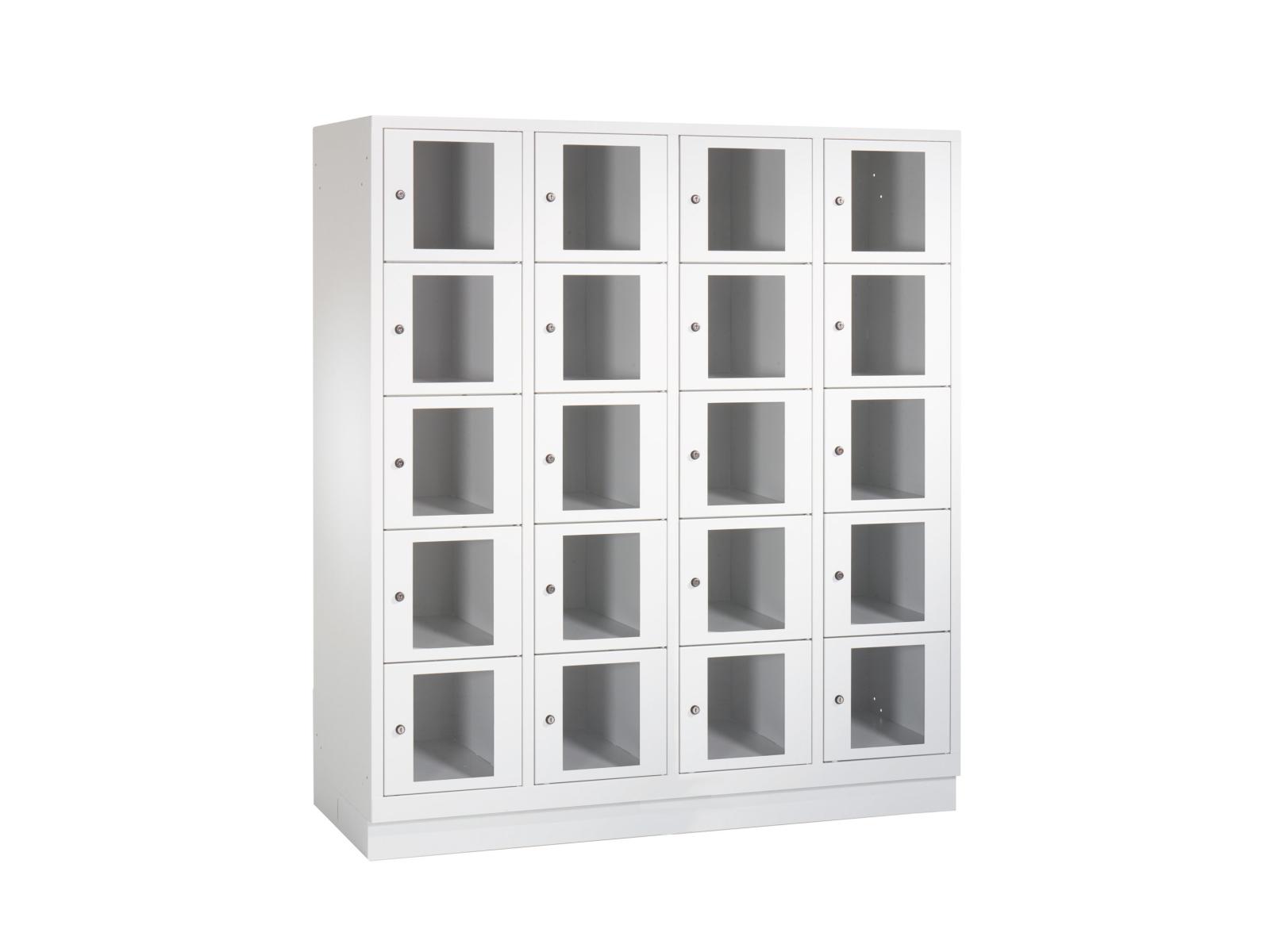 Schließfachschrank S2000 Classic mit Sichtfenster fünf Fächer übereinander - 4 Abteile 300mm Abteilbreite