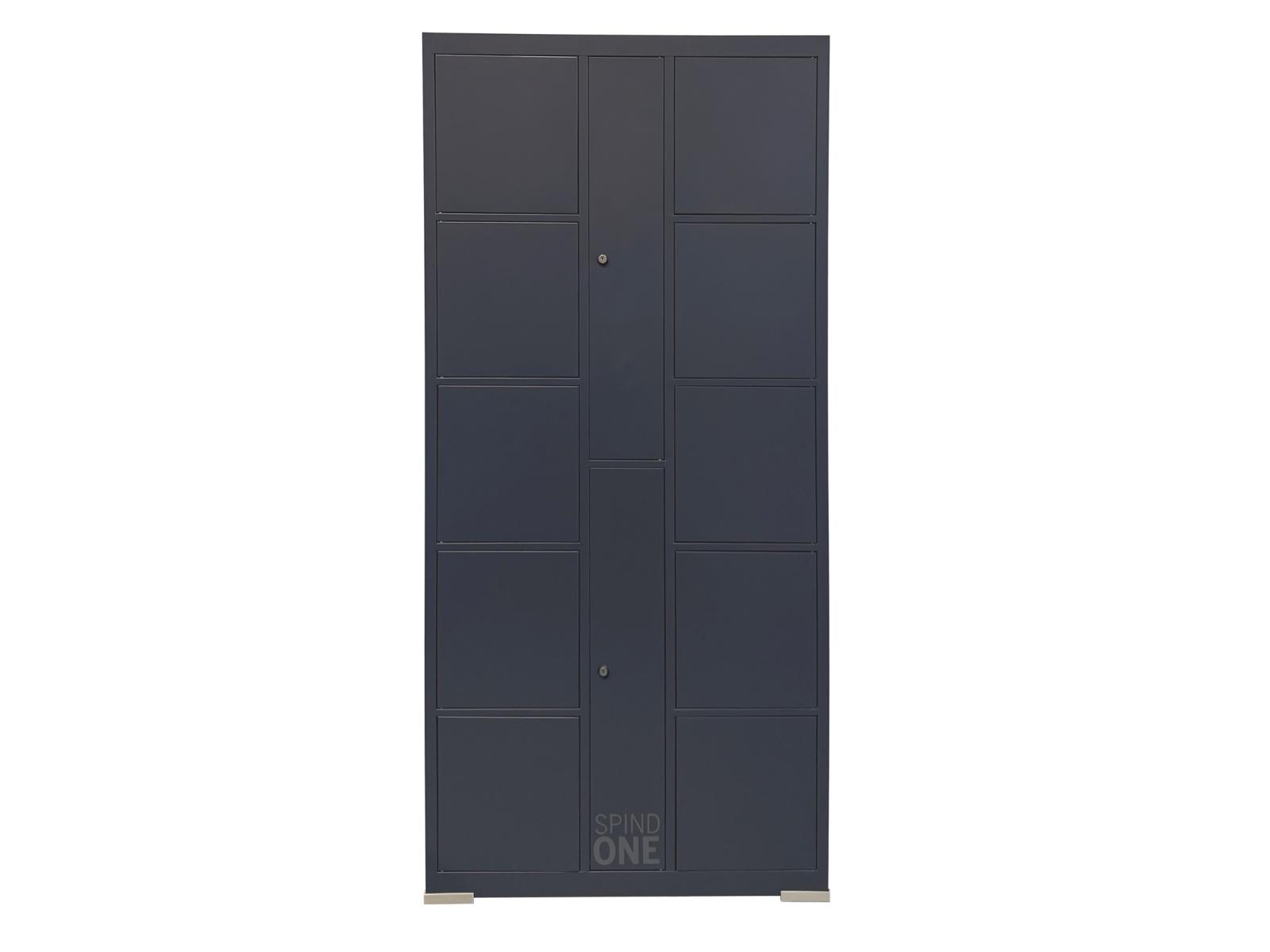 Anbauschließfachschrank Serie Spind ONE - 10 Fächer / 2 Abteile mit 4 integrierten Schließmöglichkeiten